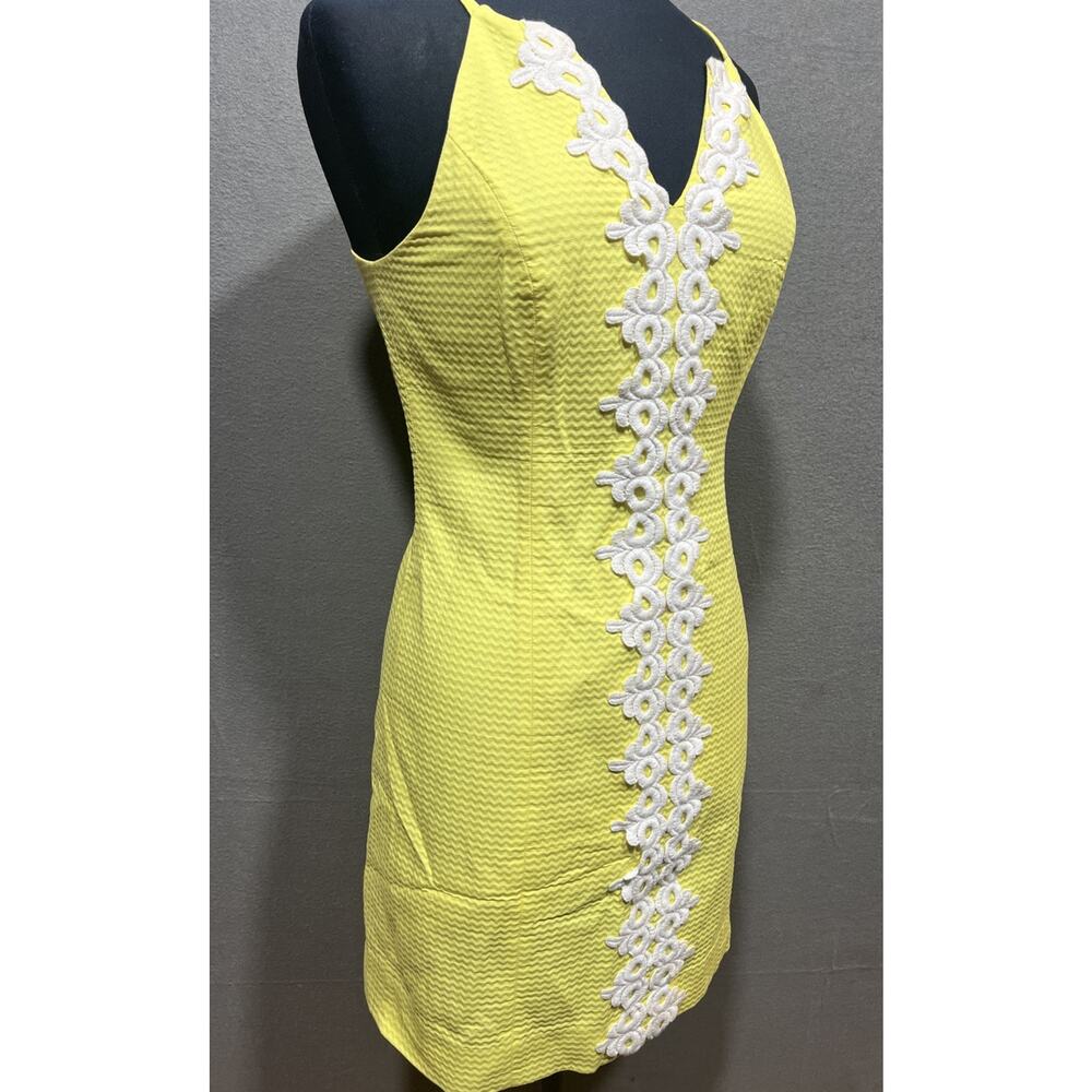 Lilly Pulitzer Pearl Sweet Tarty Yellow White Lace Shift Dress Size 6 - Picture 4 of 13